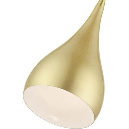 Livex Amador 1 Light Mini Pendant, Soft Gold/Brass/Soft Gold/White