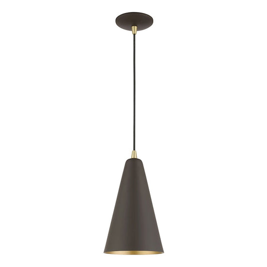 Livex Dulce 1 Light Mini Pendant, Bronze/Brass/Bronze Metal/Gold