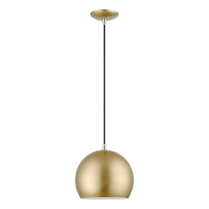 Livex Piedmont 1 Light Pendant, Gold/Brass/Soft Gold/White
