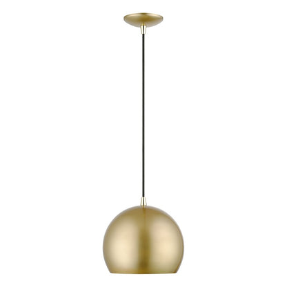 Livex Piedmont 1 Light Pendant, Gold/Brass/Soft Gold/White