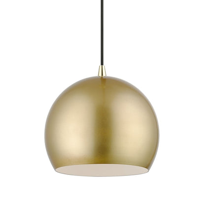 Livex Piedmont 1 Light Pendant, Gold/Brass/Soft Gold/White