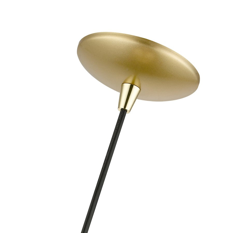 Livex Piedmont 1 Light Pendant, Gold/Brass/Soft Gold/White