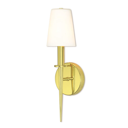 Livex Witten 1 Light Wall Sconce in Polished Brass, 4.25"w x 14.5"h