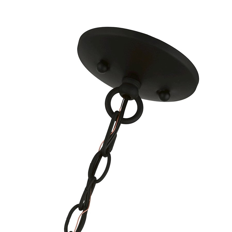 Livex Edinburgh 5 Light Pendant Chandelier, Black/Off-White/White
