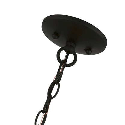 Livex Edinburgh 5 Light Pendant Chandelier, Black/Off-White/White