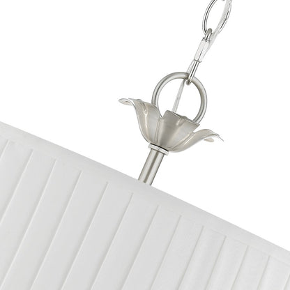 Livex Edinburgh 5 Light Pendant Chandelier, Nickel/Off-White/White