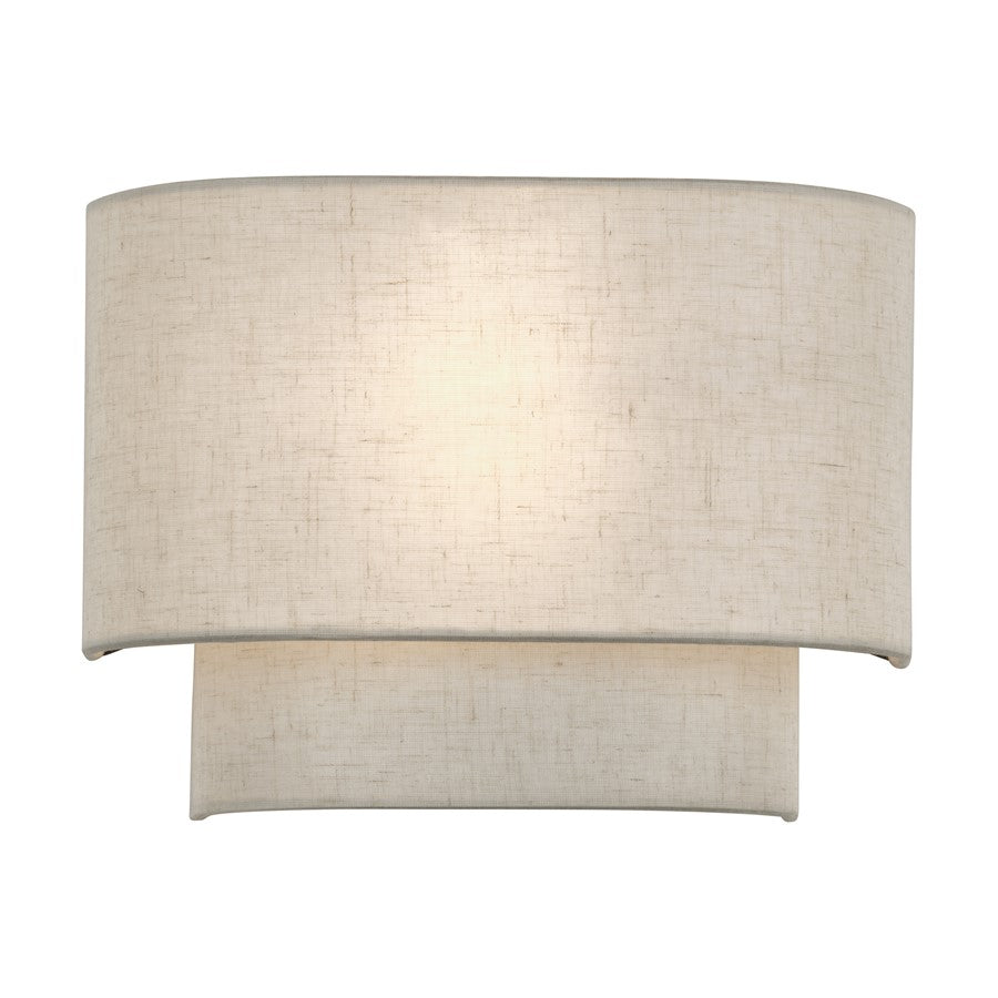 Livex Manorwood 1Lt ADA 11" Sconce, Bronze/Oatmeal/White - 41930-92
