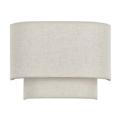 Livex Manorwood 1Lt ADA 11" Sconce, Bronze/Oatmeal/White