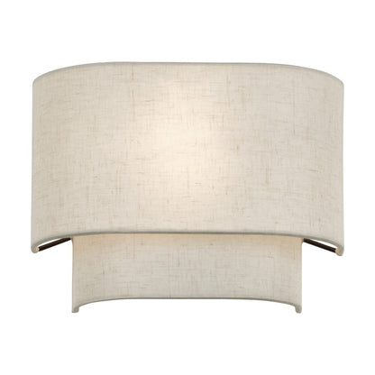 Livex Manorwood 1Lt ADA 11" Sconce, Bronze/Oatmeal/White