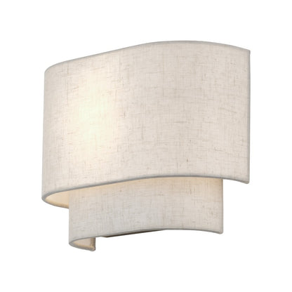 Livex Manorwood 1Lt ADA 11" Sconce, Bronze/Oatmeal/White