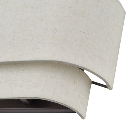 Livex Manorwood 1Lt ADA 11" Sconce, Bronze/Oatmeal/White
