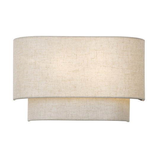Livex Manorwood 2Lt ADA 13" Sconce, Bronze/Oatmeal/White - 41931-92
