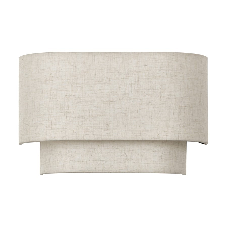 Livex Manorwood 2Lt ADA 13" Sconce, Bronze/Oatmeal/White