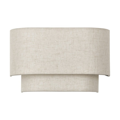 Livex Manorwood 2Lt ADA 13" Sconce, Bronze/Oatmeal/White