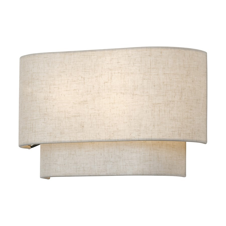 Livex Manorwood 2Lt ADA 13" Sconce, Bronze/Oatmeal/White