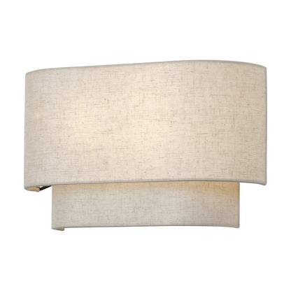 Livex Manorwood 2Lt ADA 13" Sconce, Bronze/Oatmeal/White