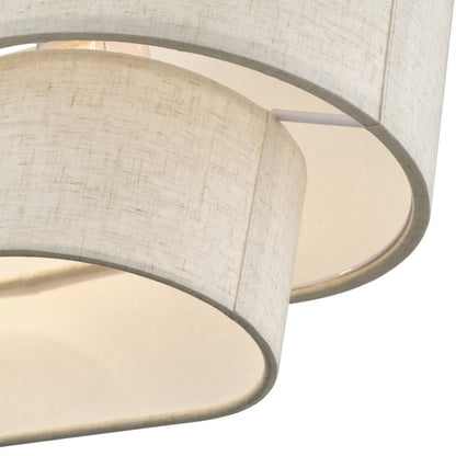 Livex Manorwood 4Lt Large Chandelier, Brass/Oatmeal/White