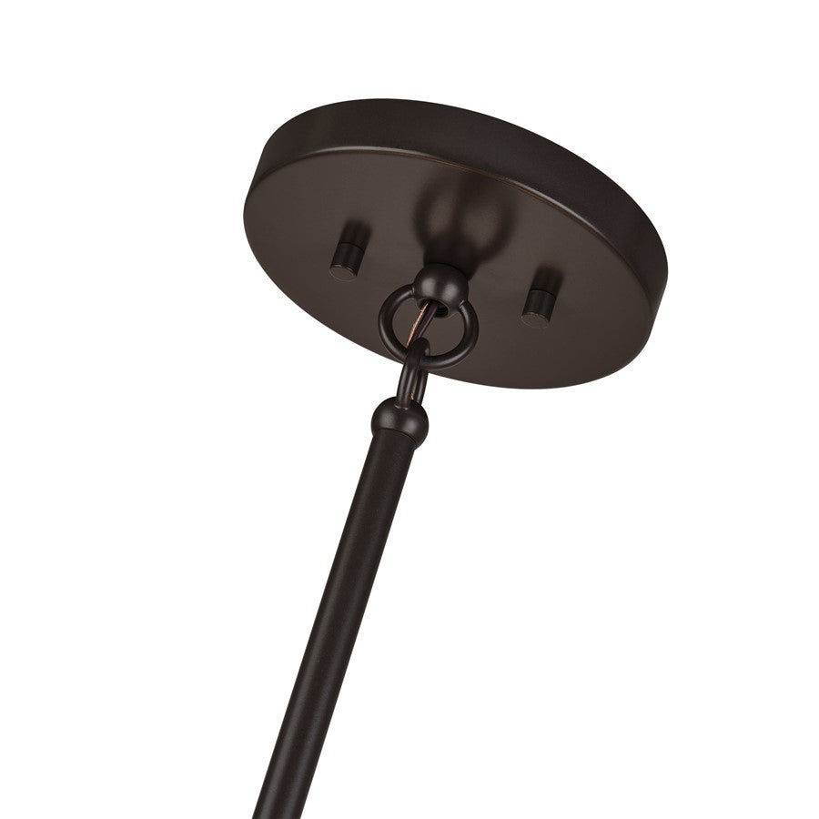 Livex Manorwood 5Lt Medium Pendant Chandelier, Bronze/Oatmeal/White