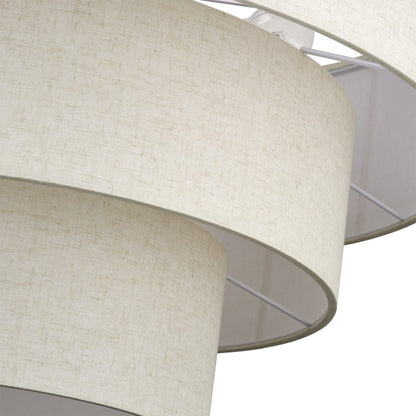 Livex Manorwood 5Lt Medium Pendant Chandelier, Bronze/Oatmeal/White