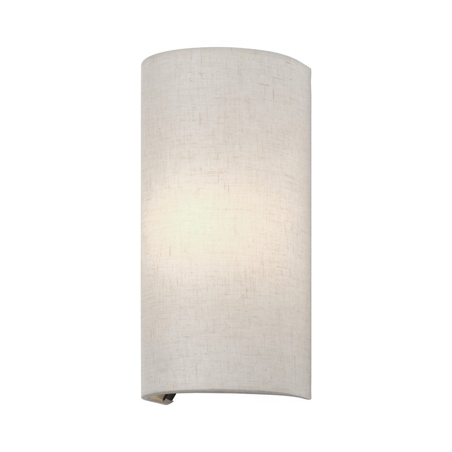 Livex Manorwood 1Lt ADA 5" Sconce, Bronze/Oatmeal/White