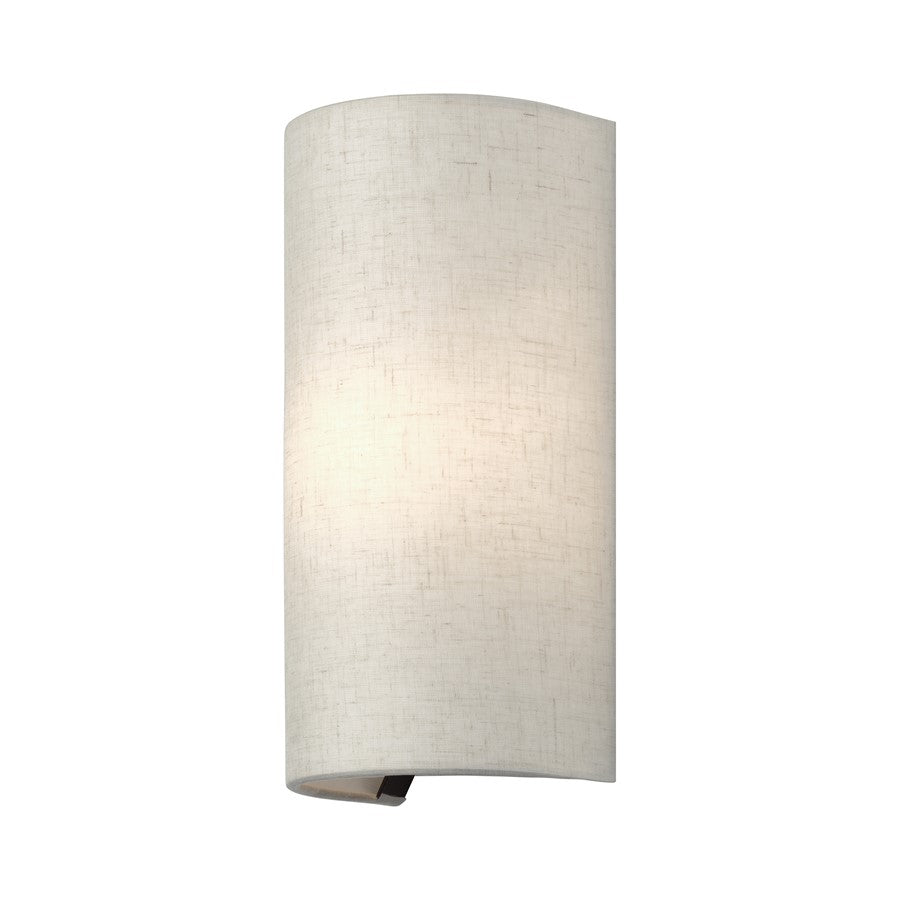 Livex Manorwood 1Lt ADA 5" Sconce, Bronze/Oatmeal/White