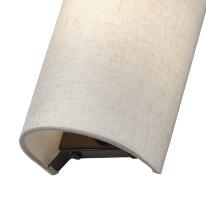 Livex Manorwood 1Lt ADA 5" Sconce, Bronze/Oatmeal/White