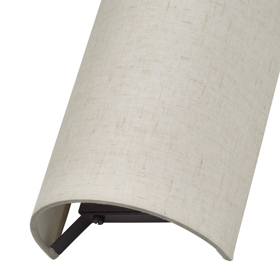 Livex Manorwood 2Lt ADA 7" Sconce, Bronze/Oatmeal/White