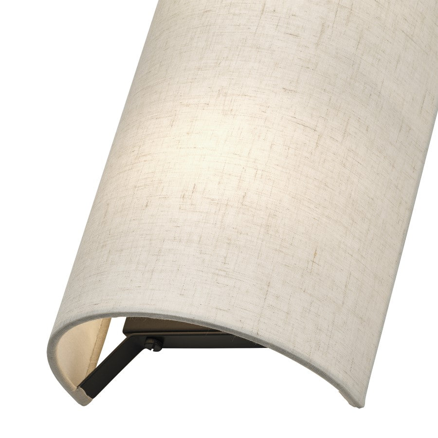 Livex Manorwood 2Lt ADA 7" Sconce, Bronze/Oatmeal/White