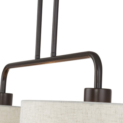Livex Manorwood 2Lt Large Chandelier, Bronze/Oatmeal/White