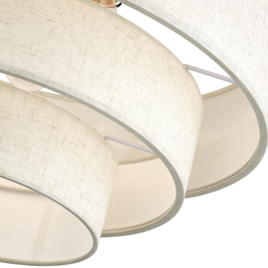 Livex Manorwood 4Lt Extra Large Semi-Flush, Brass/Oatmeal/White