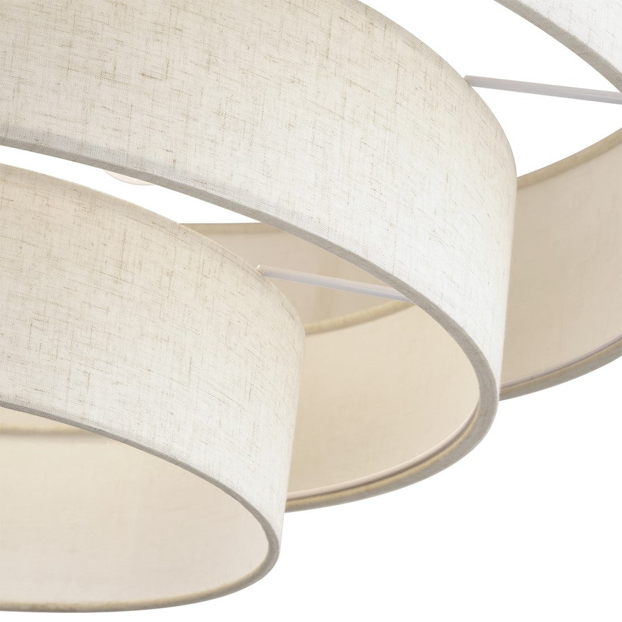 Livex Manorwood 5Lt Extra Large Semi-Flush, Bronze/Oatmeal/White