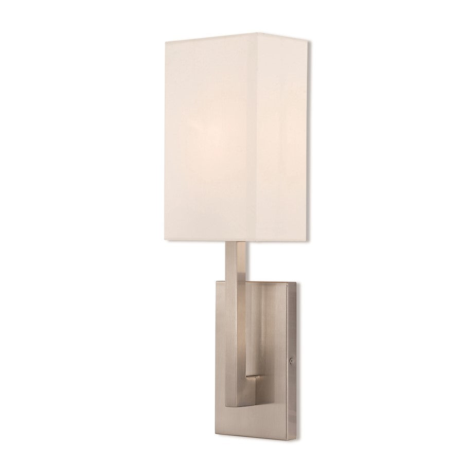 Livex Hayworth 1 Light Wall Sconce in Brushed Nickel, 6"w x 20"h
