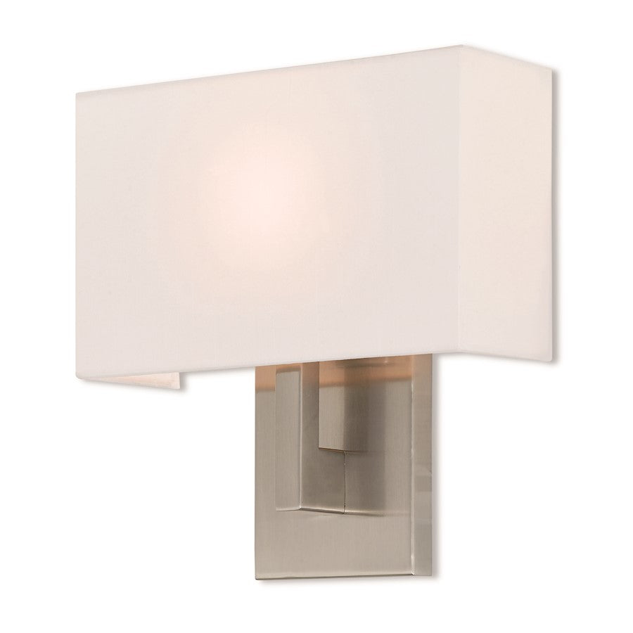 Livex Hayworth 1 Light Wall Sconce in Brushed Nickel, 11"w x 12"h