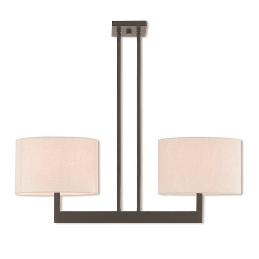 Livex Lighting Hayworth 2 Light Linear Chandelier in Bronze