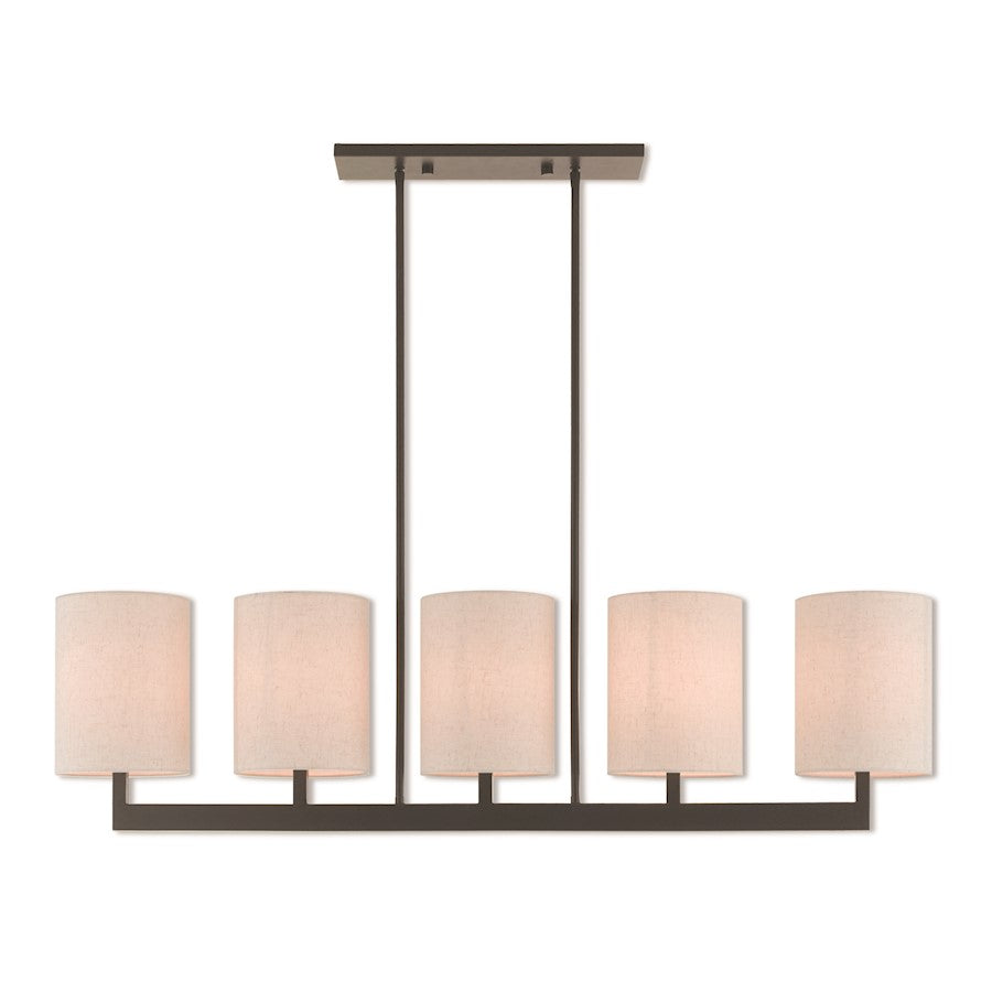 Livex Lighting Hayworth 5 Light Linear Chandelier in Bronze