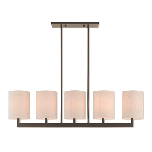 Livex Lighting Hayworth 5 Light Linear Chandelier in Bronze