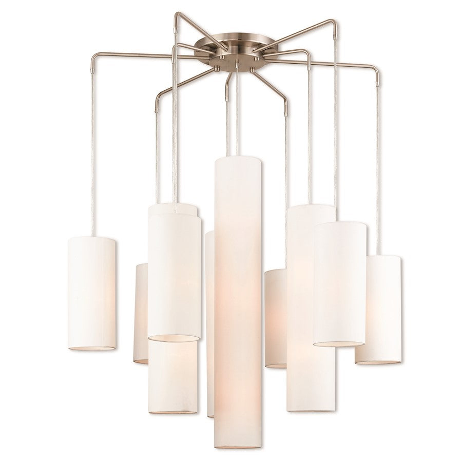 Livex Lighting Strathmore 9 Light Foyer Chandelier in Brushed Nickel