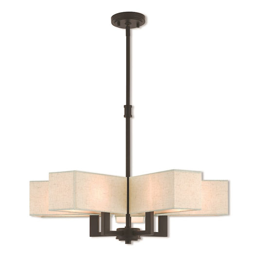 Livex Lighting Rubix 5 Light Chandelier in Bronze