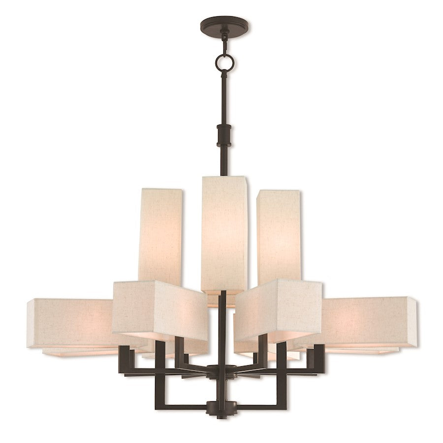 Livex Lighting Rubix 12 Light Foyer Chandelier in Bronze