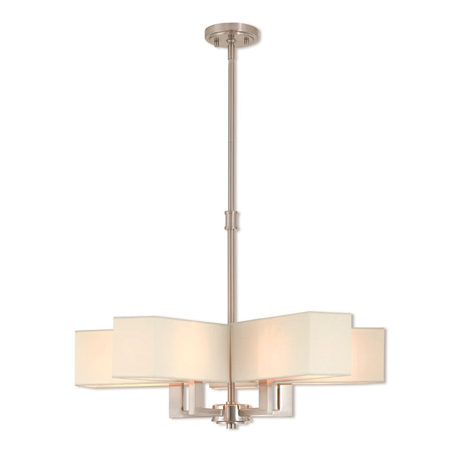 Livex Lighting Rubix 5 Light Chandelier in Brushed Nickel