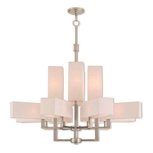 Livex Lighting Rubix 12 Light Foyer Chandelier in Brushed Nickel