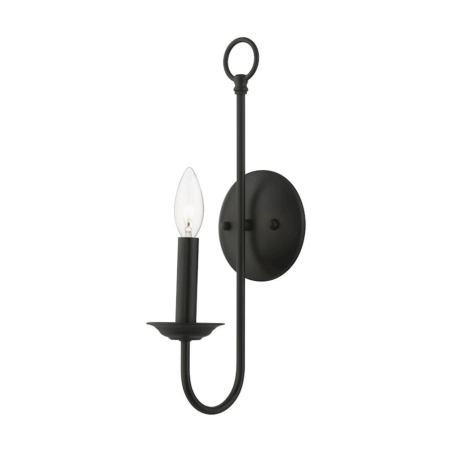 Livex Estate 1 Light Single Sconce, Black