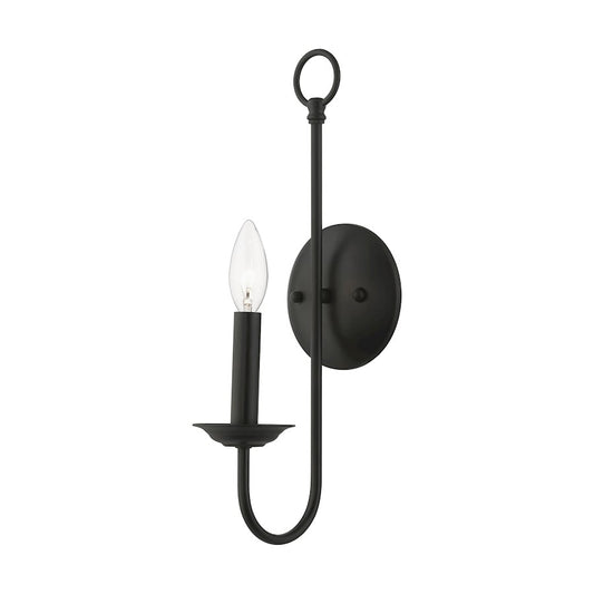 Livex Estate 1 Light Single Sconce, Black