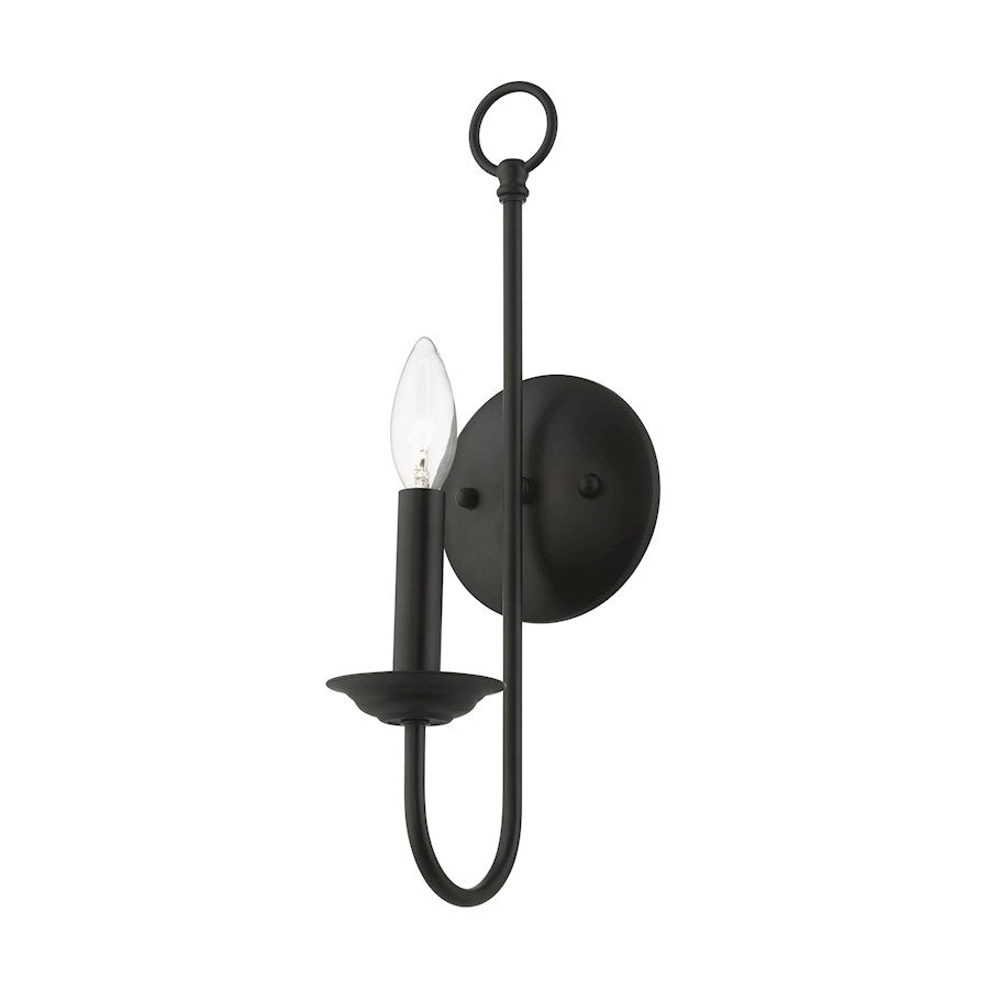 Livex Estate 1 Light Single Sconce, Black