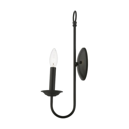 Livex Estate 1 Light Single Sconce, Black