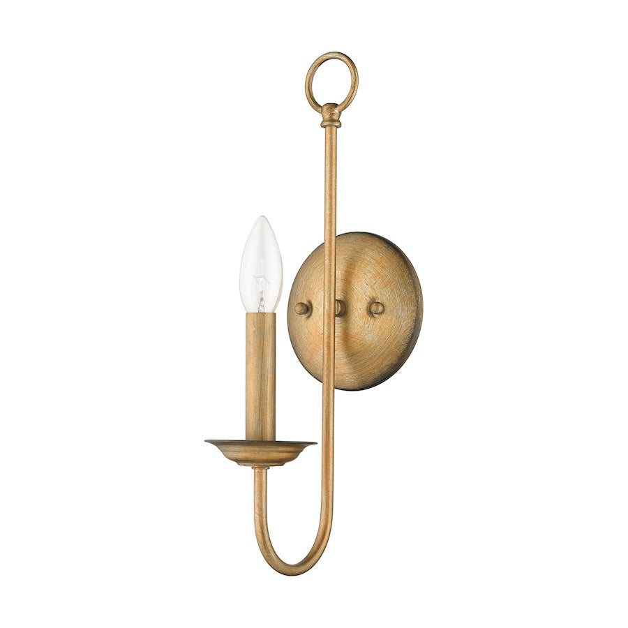 Livex Estate 1 Light Single Sconce, Antique Gold Leaf