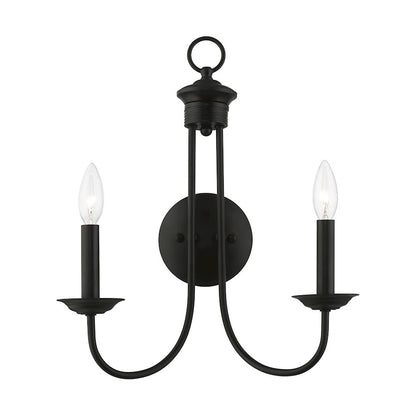 Livex Estate 2 Light Double Sconce, Black