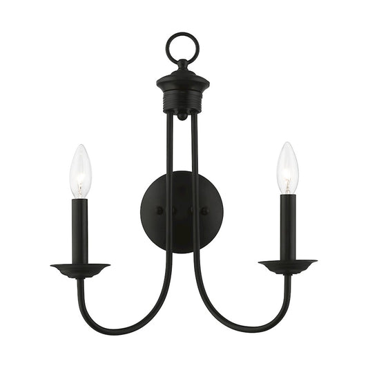 Livex Estate 2 Light Double Sconce, Black
