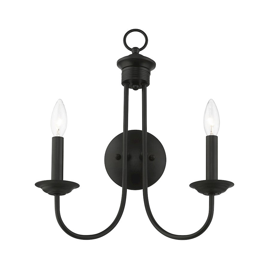 Livex Estate 2 Light Double Sconce, Black