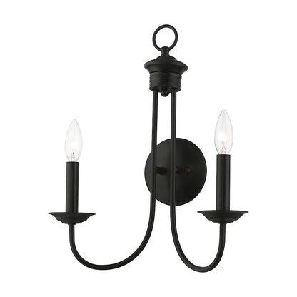 Livex Estate 2 Light Double Sconce, Black